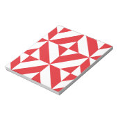 Cherry Red Geometric Deko Cube Pattern Notizblock (Rotiert)