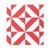 Cherry Red Geometric Deko Cube Pattern Notizblock (Vorderseite)