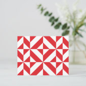 Cherry Red Geometric Deko Cube Pattern Postkarte (Stehend Vorderseite)