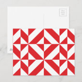 Cherry Red Geometric Deko Cube Pattern Postkarte (Vorne/Hinten)