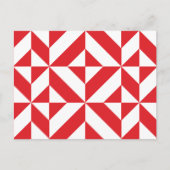 Cherry Red Geometric Deko Cube Pattern Postkarte (Vorderseite)