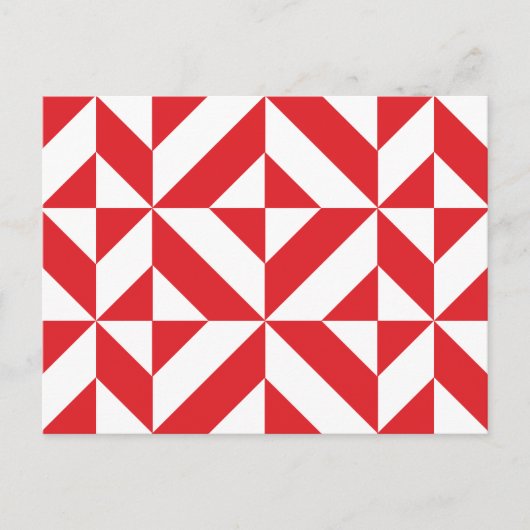 Cherry Red Geometric Deko Cube Pattern Postkarte (Vorderseite)