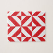 Cherry Red Geometric Deko Cube Pattern Puzzle (Horizontal)