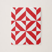 Cherry Red Geometric Deko Cube Pattern Puzzle (Vertikal)
