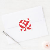 Cherry Red Geometric Deko Cube Pattern Quadratischer Aufkleber (Umschlag)