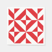 Cherry Red Geometric Deko Pattern Serviette (Vorderseite)