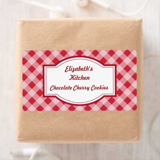 Cherry Red Gingham Kitchen Labels (Insitu)