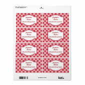 Cherry Red Gingham Kitchen Labels (Vorne)