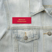 Cherry Red Gold Colors Beruflich Trendy Modern Namensschild (Beispiel)