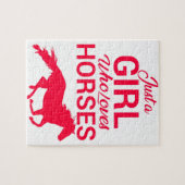 Cherry Red Just a Girl, die Lieben Pferde Puzzle (Horizontal)