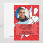 Cherry Red keine Zeit, um Bowling Party Foto zu ve Einladung (Vorne/Hinten)