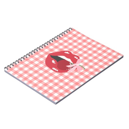 Cherry Red Lips Coquette Notizblock (Linke Seite)