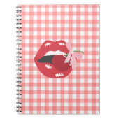 Cherry Red Lips Coquette Notizblock (Vorderseite)