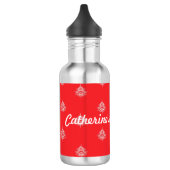 Cherry Red mit Mandalasen Edelstahlflasche (Links)
