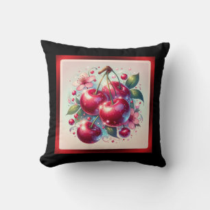 Cherry Red Niedlich Cherries Floral Girly Pink Kissen