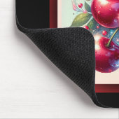 Cherry Red Niedlich Cherries Floral Girly Pink Mousepad (Ecke)