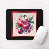 Cherry Red Niedlich Cherries Floral Girly Pink Mousepad (Mit Mouse)