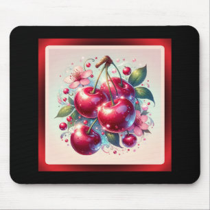Cherry Red Niedlich Cherries Floral Girly Pink Mousepad