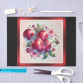 Cherry Red Niedlich Cherries Floral Girly Pink Seidenpapier (Handwerk)