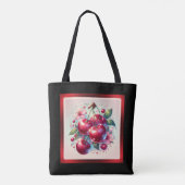 Cherry Red Niedlich Cherries Floral Girly Pink Tasche (Rückseite)