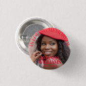 Cherry Red | Personalized Photo Memorial Button (Vorne & Hinten)