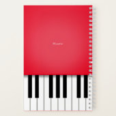 Cherry Red Piano Music Keyboard Personalisiert Notizblock (Rückseite)