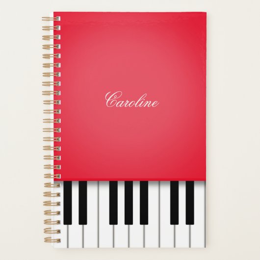 Cherry Red Piano Personalisierte Musik Planer (Vorderseite)