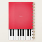 Cherry Red Piano Personalisierte Musik Planer (Rückseite)