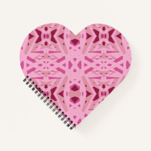 Cherry Red Pink Geometric Art Deco Notizblock