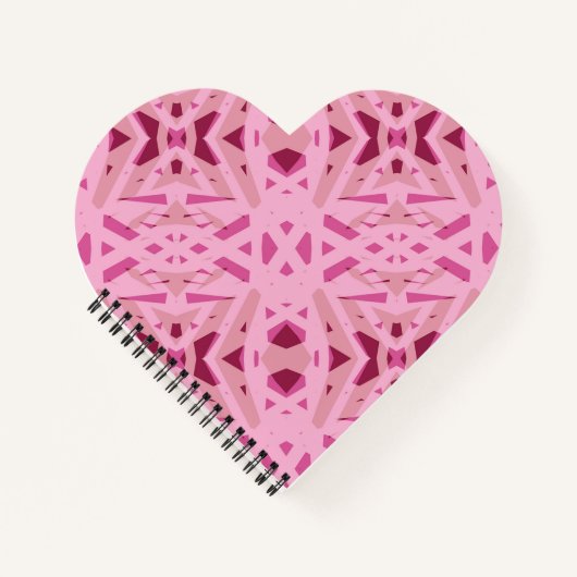 Cherry Red Pink Geometric Art Deco Notizblock (Vorderseite)