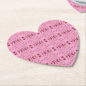 Cherry Red Pink Geometric Valentine's Day Heart Untersetzer (angewinkelt)