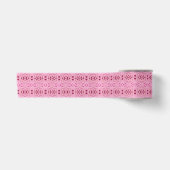 Cherry Red Pink Geometrie Art Deco Satinband (Vorderseite)
