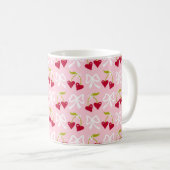 Cherry Red Preppy Pink Girls Coffee Tasse (VorderseiteRechts)