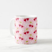 Cherry Red Preppy Pink Girls Coffee Tasse (Vorderseite Links)