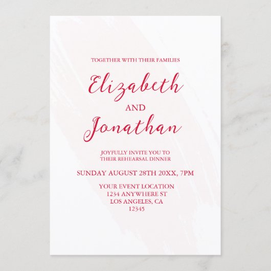 Cherry Red Rehearsal Dinner Einladung (Vorderseite)