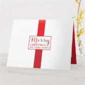 Cherry Red Ribbon Weihnachtskarte Karte (Gelbe Blume)