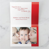 Cherry Red Ribbon Weihnachtskarte Karte (Innenseite)