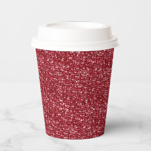 CHERRY RED SEQUINS PAPER PARTY CUPS PAPPBECHER