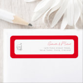 Cherry Red Simple Elegant Monogram Return Address  (Insitu)