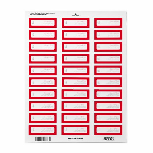Cherry Red Simple Elegant Monogram Return Address  (Vorne)