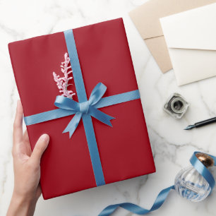 Cherry Red, Solid Color Minimalistisch Geschenkpapier