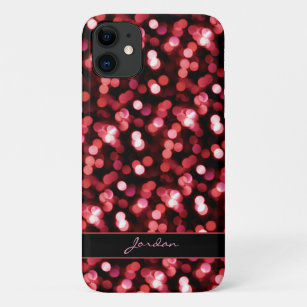 Cherry Red Sparkle Lights w/ Name Case-Mate iPhone Hülle