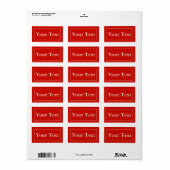 Cherry Red Stickers oder Labels mit/ Custom Text Adressaufkleber (Vorne)