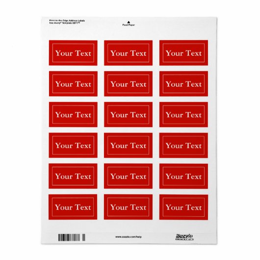 Cherry Red Stickers oder Labels mit/ Custom Text Adressaufkleber (Vorne)