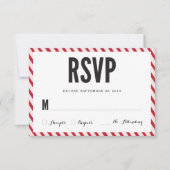 Cherry Red Stripes UAWG Response Card RSVP Karte (Vorderseite)