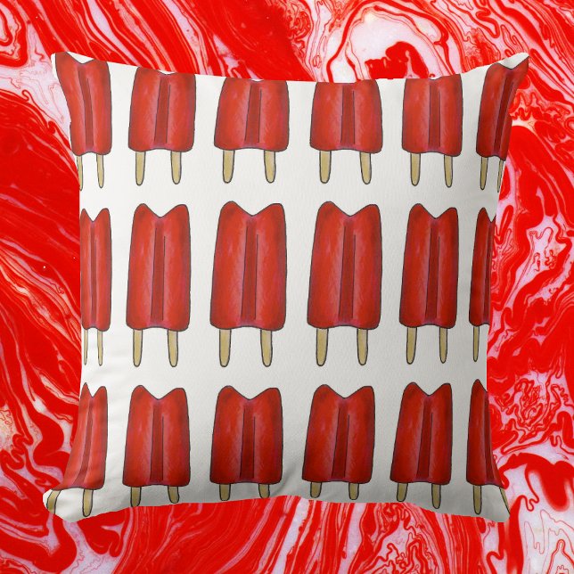 Cherry Red Twin Pop Popsicle Ice Lolly Lollies Kissen (Cherry twin pop pillow)