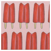 Cherry Red Twin Pop Popsicles Ice Lollies Stoff (Nahaufnahme)