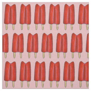 Cherry Red Twin Pop Popsicles Ice Lollies Stoff