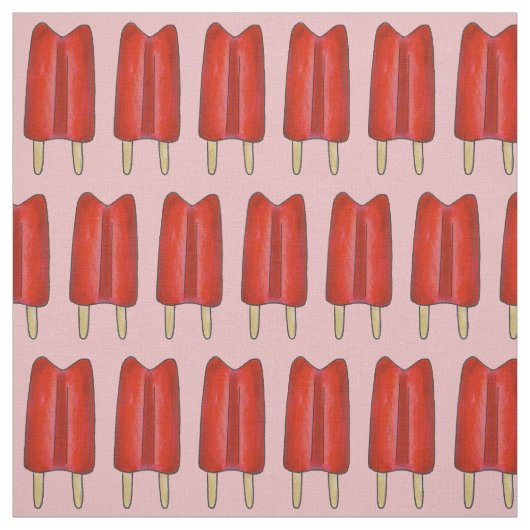 Cherry Red Twin Pop Popsicles Ice Lollies Stoff (Muster)