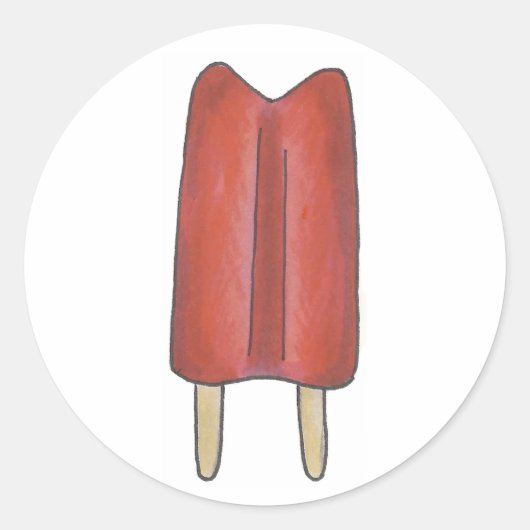 Cherry Red Twin Pop Popsicles Popsicle Ice Lolly Runder Aufkleber (Vorderseite)